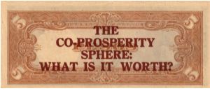 P19 5 Peso Co-Prosperity Sphere Issue Small Thick Dark Red o/p on P9 (p110a) Block # & Serial # (43) 0456429 Banknote