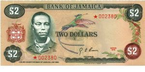 pCS1 SPECIMEN SET $2 *002380 Bank of Jamaica Collector Series Issue. 5000 sets of 4 notes issued in a blue folder with COA. Banknote