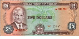pCS2 SPECIMEN SET $5 *002380 Bank of Jamaica Collector Series Issue. 7500 sets of 4 notes issued in a blue folder with COA. Banknote