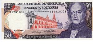 Denominacion: 50 Bolivares Banknote