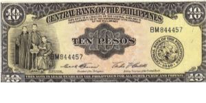 PI-136d Central Bank of the Philippines 10 Pesos note with signature group 4 Banknote