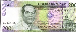 Philippine 200 Pesos note. Banknote