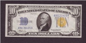 $10 WWII
north africa

Silver Certificate

obv: Alexander Hamilton, (Continental Congressman, Secretary of the Treasury Under George Washington)

rev: Treasury Building Banknote