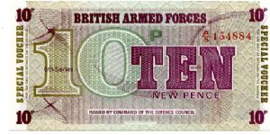 British Armed Forces 10p Voucher Series VI
Printers Bradbury Wilkinson Banknote