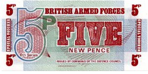 British Armed Forces 5p Voucher Series VI
Printers Bradbury Wilkinson Banknote