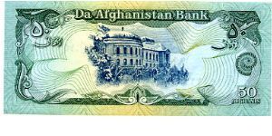 50 Afghanis
Rev Dar-al-Aman Palace in Kabul Banknote