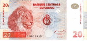 Lion on front; Family of lions on back Banknote