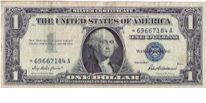 1957 Silver Certificate star note. Vg-ish. Banknote