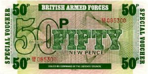 British Armed Forces 50p Voucher Series VI Printers De La Rue Banknote