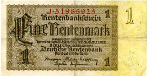 Berlin 1 Jan 1937
1M Olive/Red
White Seal
Front 2/3 Framework Value in Center, Value top corner
Rev Value top corner, 2/3 Framework 3 consentric circles sheaf of wheat in 1st, center a fancy design & value in 3rd
Watermark Circles Banknote
