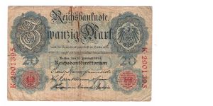 GERMANY
2 OF 8 DATED 1914
# K 2901395 Banknote