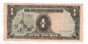 JAPANESES INVASION MONEY
1 PESO
PICK #109
{65}  0613199
1 OF 6 Banknote