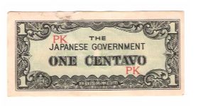 JAPANESES INVASION MONEY
1 CENTAVO
PICK #102 Banknote