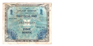 ALIED MILITARY CURRENCY
GERMAN 1-MARK
SERIEL # 083969059 Banknote