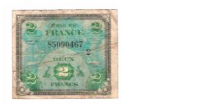 ALLIED MILITARY CURRENCY- FRANCE
SERIES OF 1944
2 FRANCS

SERIES 2

SERIAL # 85090467
21 OF 24 TOTAL Banknote