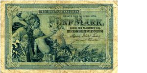 Berlin 31 Oct 1904 
5M Blue
Front Mother & Child, Value & fruit
Rev Value in center with Dragon & Bowl
Watermark No Banknote