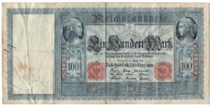 GERMANY
100 MARKS
1910        SERIEL # C.8163828 Banknote
