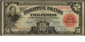 p74b 2 Peso Philippine Islands Treasury Certificate Banknote