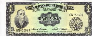 PI-133e Philippine Engliish series 1 Peso note, Signature group 4, prefix GN. Banknote