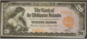 p9b 20 Peso Bank of the Philippine Islands Banknote