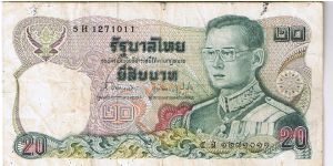 Thailand 1981 20 bahts. Banknote