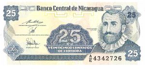 25 Centavos

(F. Hernandez de Cordoba on Obverse; Flower on Reverse) Banknote