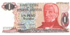 Red-orange and purple on blue and multicolour underprint. Like #287. Scene of Bariloche0Llao-Llao at center on back. SERIE A, B 2. signature varieties. Banknote