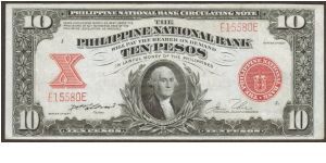 p58 1937 10 Peso PNB Circulating Note Banknote