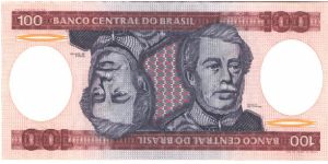 red and purple on multicolour underprint. D. de Caxias at center. Back gray-blue and red; battle scene and sword at center. Banknote