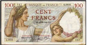 100 Francs - Pk 94 - 12.10.1939 Banknote