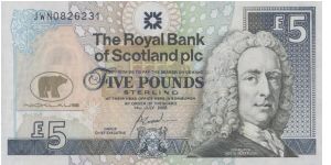 Jack Nicklaus 5 Pounds Sterling banknote from the Royal Bank of Scotland Banknote