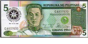 5 Piso

Pk 175
===================
Commemorative Issue-Ovpt
=================== Banknote