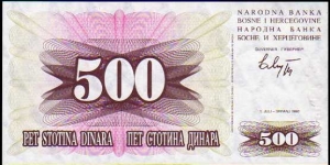 500 Dinara__
Pk 14 Banknote