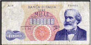 1000 Lire
Pk 96 Banknote