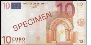 EUROPEAN UNION - 10 Euro - Pk NL - Specimen
 Banknote