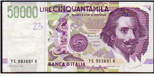 50'000 Lire
Pk 116 Banknote