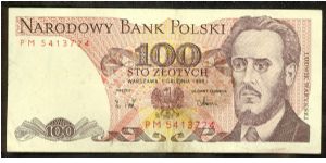 Poland 100 Zlotych 1988 P143. Banknote