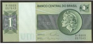 Brazil 1 Cruzeiro 1970 P191. Banknote