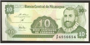 Nicaragua 10 Centavo 1991 P169. Banknote