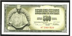 Yugoslavia 500 Dinara 1978 P91. Banknote