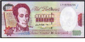 1000 Bolivares
Pk 78b

(10-02-1998) Banknote