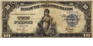 PI-23 Bank of the Philippine Islands 10 Pesos note. I will sell or trade this note for Philippine or Japan occupation notes I need. Banknote