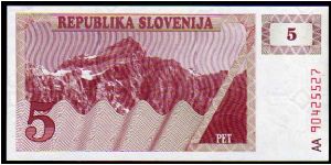 5 Tolarjev
Pk 3a Banknote