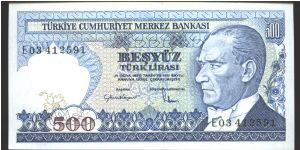 Blue on multicolour underprint. Clock Tower in Izmir at left center on back. Watermark varieties. Two signature varieties. Banknote