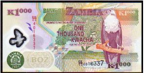 1000 Kwacha
Pk 45b Banknote