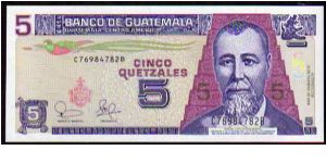 5 Quetzales
Pk 106 Banknote