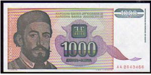 1000 Dinara
Pk 140a Banknote