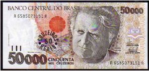 50 Cruzeiros Reais__
Pk 237__
Ovpt 50'000 Cruzeiros
 Banknote