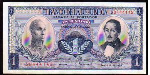 1 Peso Oro__
pk# 104__
11-05-1970 Banknote