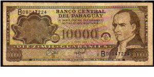 10'000 Guaranies
Pk 216 Banknote